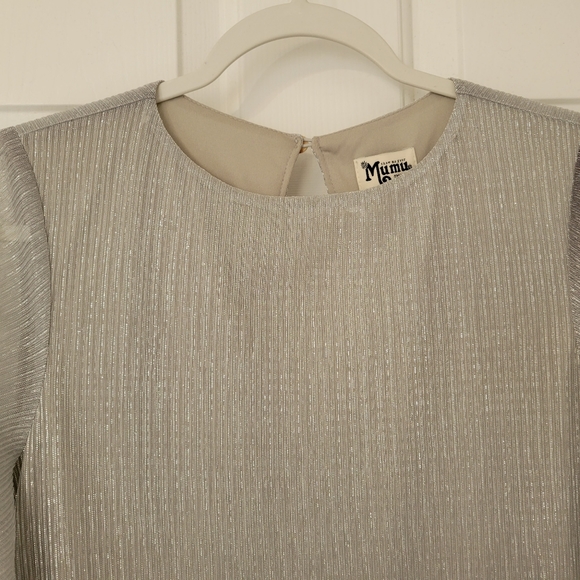 Show Me Your Mumu Size Small Jenner Dress Micro Pleat Silver Ombre - Picture 4 of 13